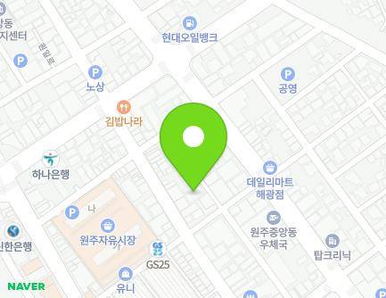 31-2 Jungangsijang-gil, Wonju-si, Gangwon-do, Republic of Korea Map