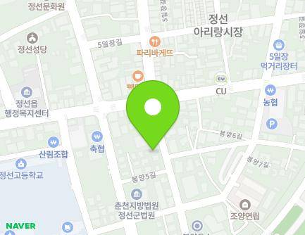 15-1 Bongyang 6-gil, Jeongseon-eup, Jeongseon-gun, Gangwon-do, Republic of Korea Map