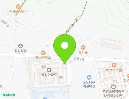 54 Sangcheon 2-gil, Sinbuk-eup, Chuncheon-si, Gangwon-do, Republic of Korea Map