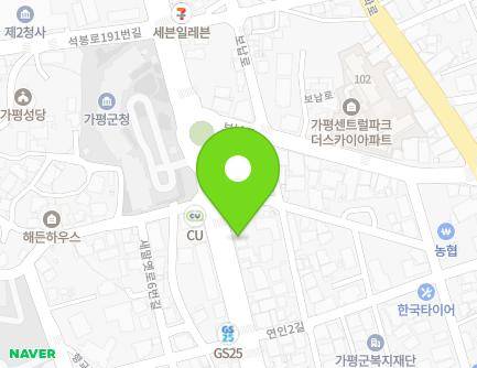 172 Seokbong-ro, Gapyeong-eup, Gapyeong-gun, Gyeonggi-do, Republic of Korea Map