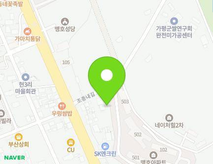 8 Jojongnae-gil, Jojong-myeon, Gapyeong-gun, Gyeonggi-do, Republic of Korea Map