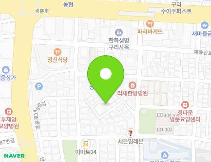 36-14 Gyeongchun-ro 162beon-gil, Guri-si, Gyeonggi-do, Republic of Korea Map