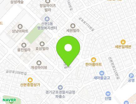 36-13 Gosan-ro 724beon-gil, Gunpo-si, Gyeonggi-do, Republic of Korea Map