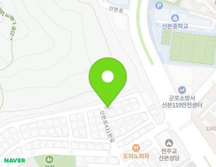 42 Surisan-ro 203beon-gil, Gunpo-si, Gyeonggi-do, Republic of Korea Map