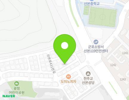 39-1 Surisan-ro 203beonan-gil, Gunpo-si, Gyeonggi-do, Republic of Korea Map