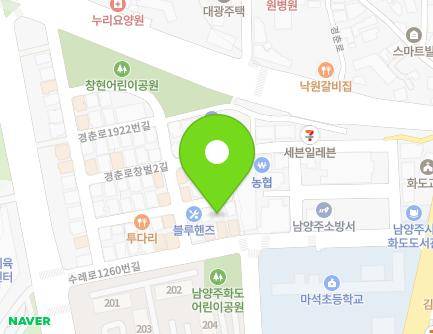 19-24 Gyeongchun-ro 1922beon-gil, Hwado-eup, Namyangju-si, Gyeonggi-do, Republic of Korea Map