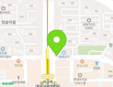 1-1 Seongnam-daero 172beon-gil, Bundang-gu, Seongnam-si, Gyeonggi-do, Republic of Korea Map