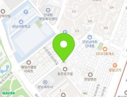 14 Huimang-ro 482beon-gil, Sujeong-gu, Seongnam-si, Gyeonggi-do, Republic of Korea Map