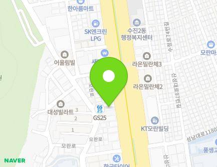 1187 Seongnam-daero, Sujeong-gu, Seongnam-si, Gyeonggi-do, Republic of Korea Map