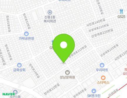 15-1 Sanseong-daero 215beon-gil, Sujeong-gu, Seongnam-si, Gyeonggi-do, Republic of Korea Map