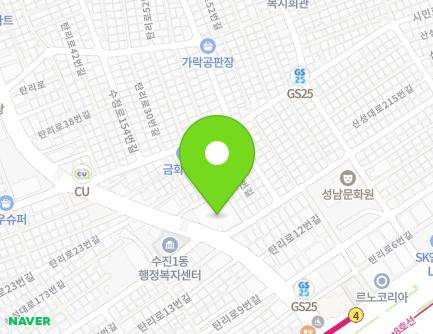 16 Talli-ro, Sujeong-gu, Seongnam-si, Gyeonggi-do, Republic of Korea Map