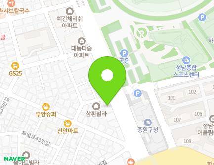 43 Jeil-ro, Jungwon-gu, Seongnam-si, Gyeonggi-do, Republic of Korea Map