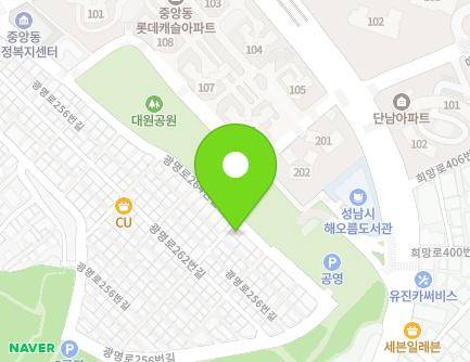30 Gwangmyeong-ro 264beon-gil, Jungwon-gu, Seongnam-si, Gyeonggi-do, Republic of Korea Map
