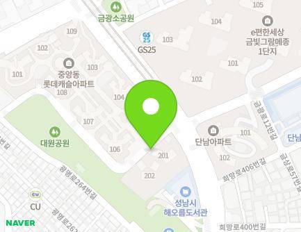 413 Huimang-ro, Jungwon-gu, Seongnam-si, Gyeonggi-do, Republic of Korea Map