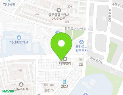 52 Pyeonghwa-ro 1416beon-gil, Yangju-si, Gyeonggi-do, Republic of Korea Map