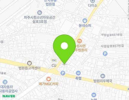 880 Surihol-ro, Beobwon-eup, Paju-si, Gyeonggi-do, Republic of Korea Map