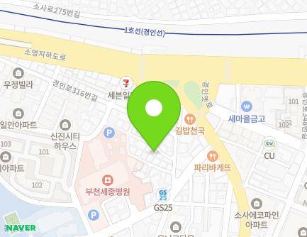 20-7 Hohyeon-ro 497beon-gil, Sosa-gu, Bucheon-si, Gyeonggi-do, Republic of Korea Map