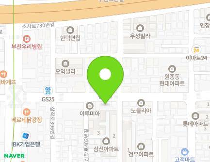 406 Samjak-ro, Ojeong-gu, Bucheon-si, Gyeonggi-do, Republic of Korea Map