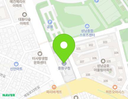 36 Jeil-ro, Jungwon-gu, Seongnam-si, Gyeonggi-do, Republic of Korea