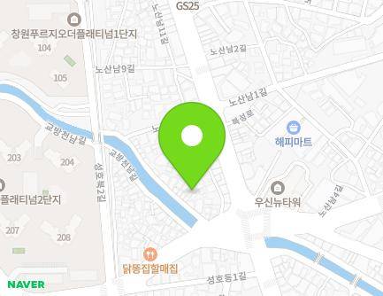 169-2 Gyobangcheonbuk-gil, Masanhappo-gu, Changwon-si, Gyeongsangnam-do, Republic of Korea Map