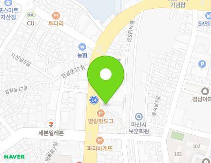 118 Jungangbuk 6-gil, Masanhappo-gu, Changwon-si, Gyeongsangnam-do, Republic of Korea Map
