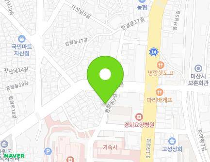87 Wanwoldong 7-gil, Masanhappo-gu, Changwon-si, Gyeongsangnam-do, Republic of Korea Map
