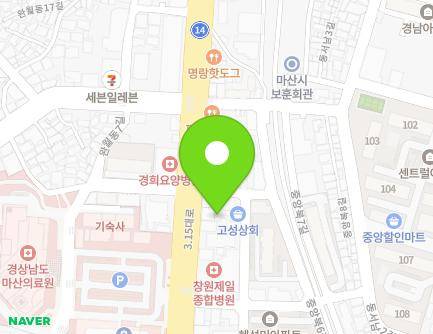 6-1 Jungangbuk 4-gil, Masanhappo-gu, Changwon-si, Gyeongsangnam-do, Republic of Korea Map