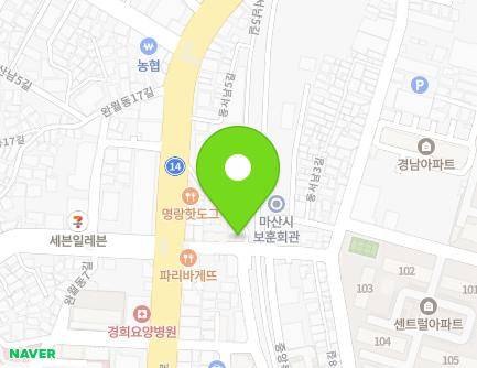 101 Jungangbuk 6-gil, Masanhappo-gu, Changwon-si, Gyeongsangnam-do, Republic of Korea Map