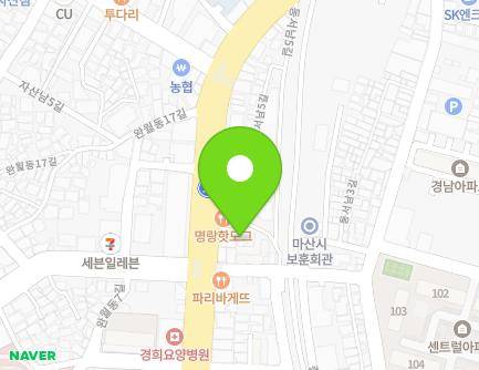 113 Jungangbuk 6-gil, Masanhappo-gu, Changwon-si, Gyeongsangnam-do, Republic of Korea Map