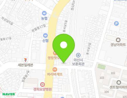 109 Jungangbuk 6-gil, Masanhappo-gu, Changwon-si, Gyeongsangnam-do, Republic of Korea Map