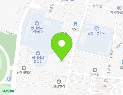 21-7 Namjeong-gil, Hapcheon-eup, Hapcheon-gun, Gyeongsangnam-do, Republic of Korea Map