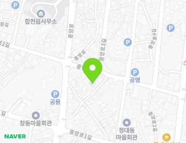 10-8 Jungang-ro 2-gil, Hapcheon-eup, Hapcheon-gun, Gyeongsangnam-do, Republic of Korea 10-8 Jungang-ro 2-gil, Hapcheon-eup, Hapcheon-gun, Gyeongsangnam-do, Republic of Korea Map