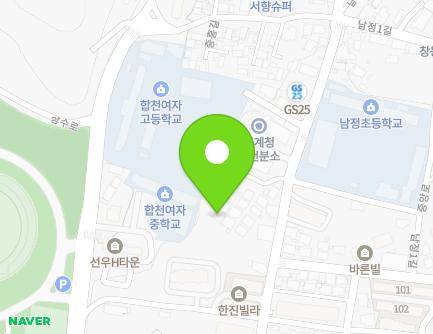 21-14 Namjeong-gil, Hapcheon-eup, Hapcheon-gun, Gyeongsangnam-do, Republic of Korea Map