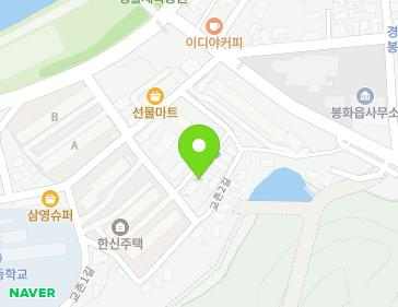 54-35 Gyochon-gil, Bonghwa-eup, Bonghwa-gun, Gyeongsangbuk-do, Republic of Korea 54-35 Gyochon-gil, Bonghwa-eup, Bonghwa-gun, Gyeongsangbuk-do, Republic of Korea Map