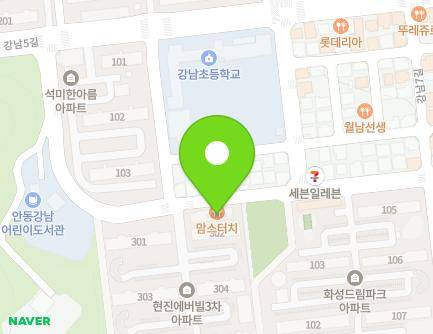 98-19 Gangnam 1-gil, Andong-si, Gyeongsangbuk-do, Republic of Korea Map