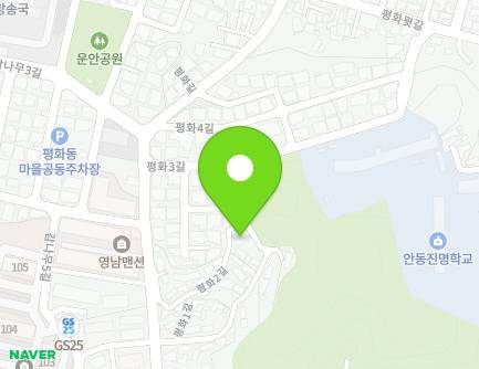 14-12 Pyeonghwa 3-gil, Andong-si, Gyeongsangbuk-do, Republic of Korea Map