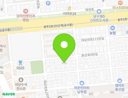 24-3 Bongseon-ro 9beon-gil, Nam-gu, Gwangju, Republic of Korea Map