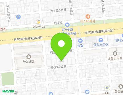 31-1 Bongseon-ro 9beon-gil, Nam-gu, Gwangju, Republic of Korea Map