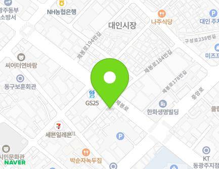 183 Jebong-ro, Dong-gu, Gwangju, Republic of Korea Map