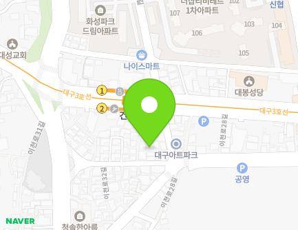 33-8 Icheon-ro 32-gil, Nam-gu, Daegu, Republic of Korea Map
