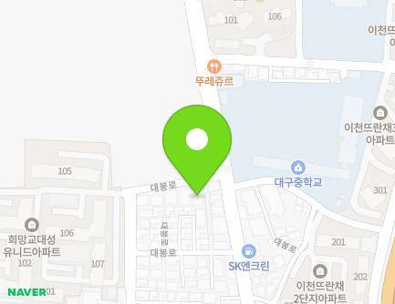 107-26 Daebong-ro, Nam-gu, Daegu, Republic of Korea Map