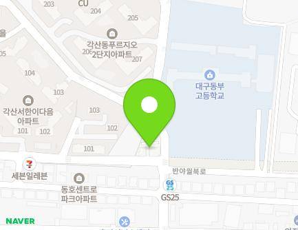 185 Banyawolbuk-ro, Dong-gu, Daegu, Republic of Korea Map