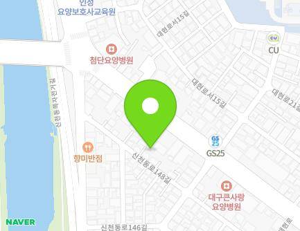 21-1 Sincheondong-ro 148-gil, Buk-gu, Daegu, Republic of Korea Map