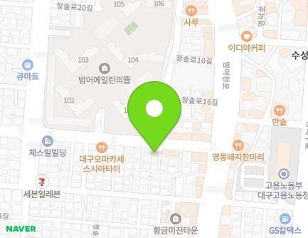 34 Cheongsol-ro 14-gil, Suseong-gu, Daegu, Republic of Korea Map