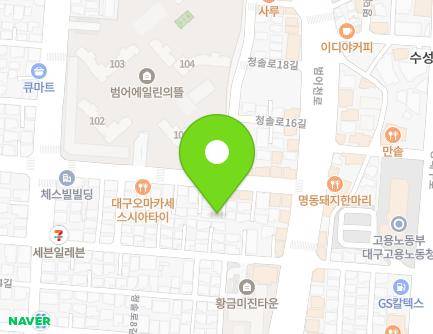 34-4 Cheongsol-ro 14-gil, Suseong-gu, Daegu, Republic of Korea Map