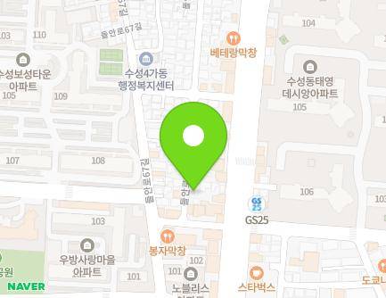 9-19 Deuran-ro 71-gil, Suseong-gu, Daegu, Republic of Korea Map