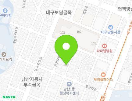 23-20 Jungang-daero 61-gil, Jung-gu, Daegu, Republic of Korea Map