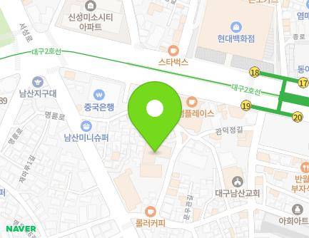 20 Dalgubeol-daero 414-gil, Jung-gu, Daegu, Republic of Korea Map