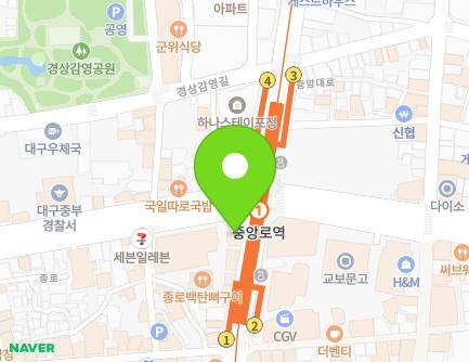 421 Jungang-daero, Jung-gu, Daegu, Republic of Korea Map