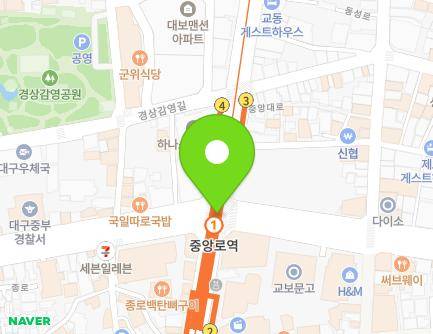 B424 Jungang-daero, Jung-gu, Daegu, Republic of Korea Map